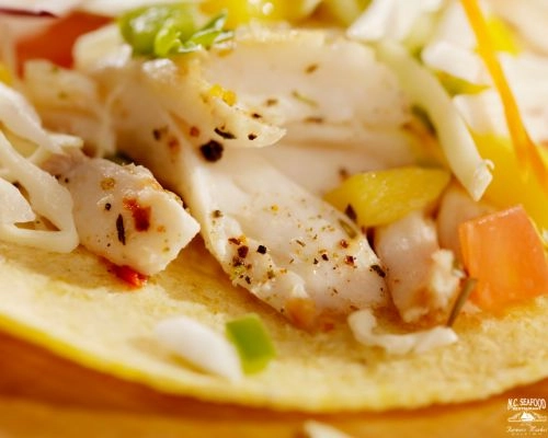 Best fish tacos recipe - fish taco with diced mango and pineapple. 